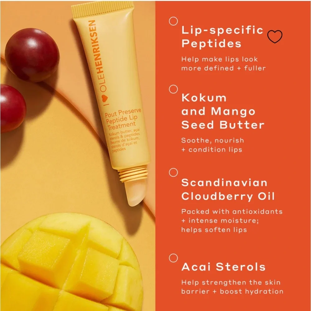 OLEHENRIKSEN Pout Preserve Hydrating Peptide Lip Treatment Strawberry Sorbet
